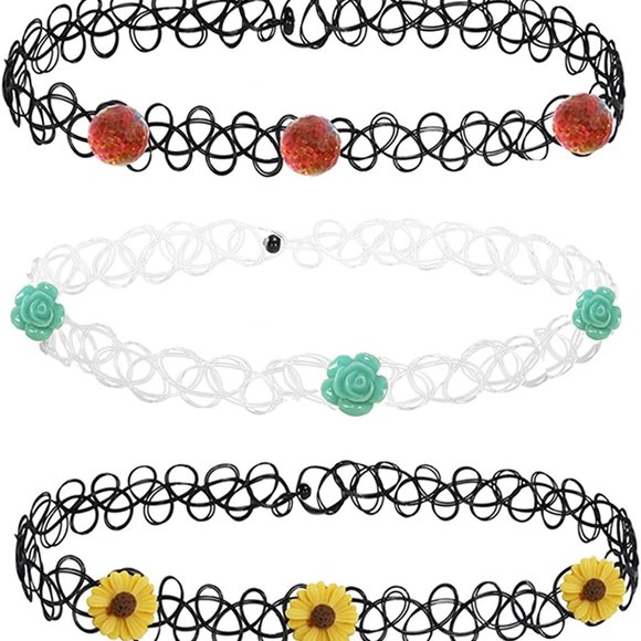 Choker Necklace Set of 12 Henna Tattoo - Picture 3 of 8